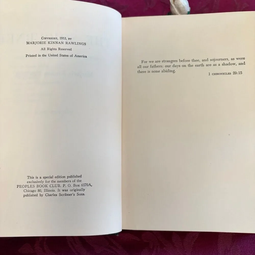 1953 The Sojourner by Marjorie Kinnan Rawlings, Vintage Book, Peoples Book Club - Picture 5 of 10